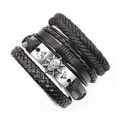 Браслет кожаный Gothic Skull 23492-01 черный в Pull and Bear