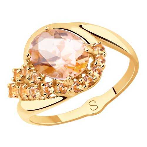 Кольцо женское SOKOLOV из золота с топазами Swarovski 715369 р.19 в Pull and Bear