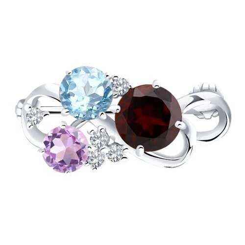 Серебряная брошь с яркими камнями SOKOLOV 92040024 в Pull and Bear