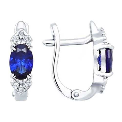 Серьги SOKOLOV из серебра с корундами сапфировыми и фианитами 88020007 в Pull and Bear
