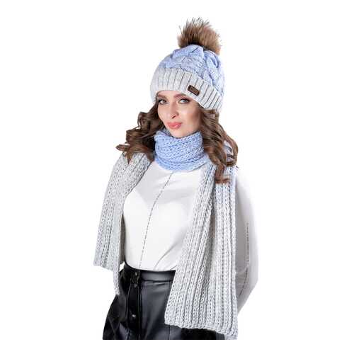 Комплект (шапка+шарф) женский Jagga 1360 серый ONE SIZE в Pull and Bear