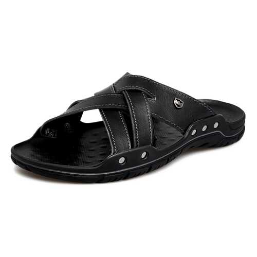 Шлепанцы мужские Alessio Nesca 03106030 черные 40 RU в Pull and Bear