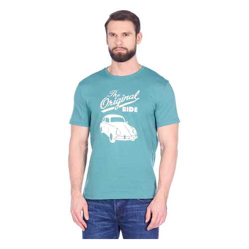 Футболка мужская Modis M201M00242 голубая 50 RU в Pull and Bear