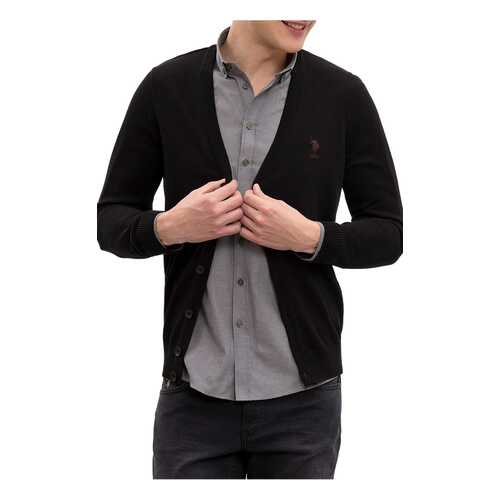 Кардиган мужской U.S. POLO Assn. G081SZ0TH0TBH01-BSK9 черный 2XL в Pull and Bear