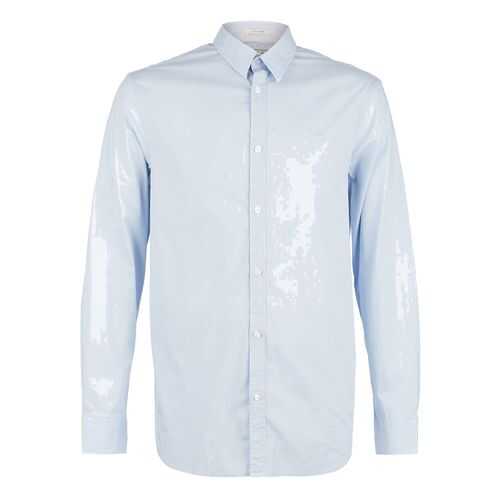 Рубашка мужская Guess M01H25-W7ZK0 синяя L в Pull and Bear