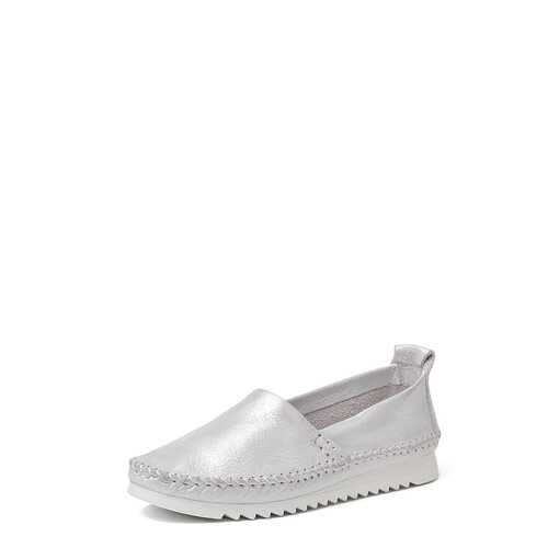 Мокасины женские Alessio Nesca TR-AN-2121 серебристые 37 RU в Pull and Bear
