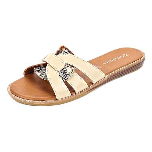 Шлепанцы женские Alessio Nesca 00906310 бежевые 37 RU в Pull and Bear