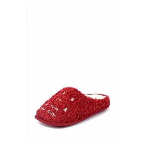 Домашние тапочки женские Halluci Hug your loved ones красные 38-39 RU в Pull and Bear