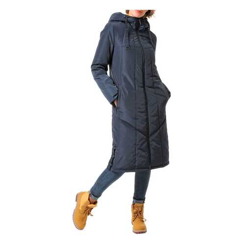 Пуховик-пальто женский DizzyWay 19410 синий 46 RU в Pull and Bear