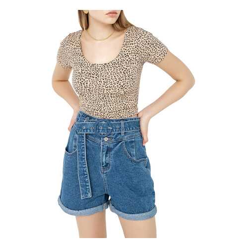 Футболка женская befree 2021445405 бежевая S в Pull and Bear