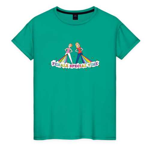 Футболка женская ВсеМайки 2461233 зеленая XL в Pull and Bear
